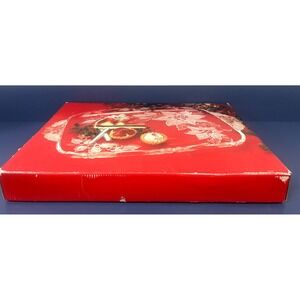 Vintage MIKASA Holiday Crystal Poinsettia Canape Tray NEW IN BOX‎